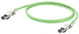 PROFINET cable, RJ45 plug, straight to RJ45 plug, straight, Cat 5e, SF/UTP, PUR, 0.5 m, green