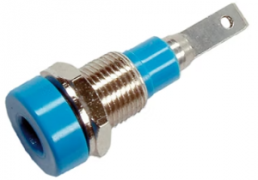 2 mm socket, flat plug connection, mounting Ø 6.4 mm, blue, 23.0040-23