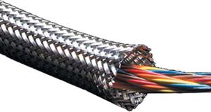 Metal braided sleeve, inner Ø 3 mm, range 2-3.5 mm, -65 to 260 °C