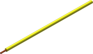 Silicone-stranded wire, highly flexible, halogen free, SiliVolt-E, 0.25 mm², AWG 24, yellow, outer Ø 1.7 mm