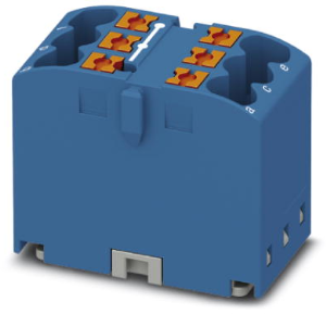 Distribution block, push-in connection, 0.14-4.0 mm², 6 pole, 24 A, 6 kV, blue, 3273396