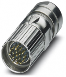 Plug, M23, 19 pole, crimp connection, screw locking, straight, 1623841