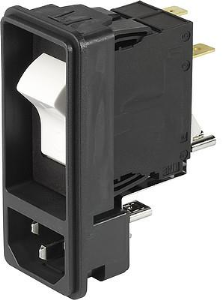 Combination element C14, screw mounting, plug-in connection, black, 3-103-452