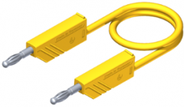 Measuring lead with (4 mm plug, spring-loaded, straight) to (4 mm plug, spring-loaded, straight), 250 mm, yellow, silicone, 1.0 mm², CAT O