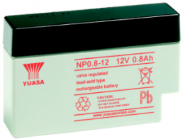 Lead-battery, 12 V, 800 mAh, 96 x 25 x 61 mm, JST connector