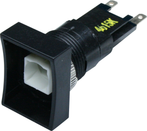 Signal lamp, illuminable, waistband rectangular, front ring black, mounting Ø 16.2 mm, TH551008000