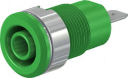 4 mm socket, flat plug connection, mounting Ø 12.2 mm, CAT III, green, 49.7044-25