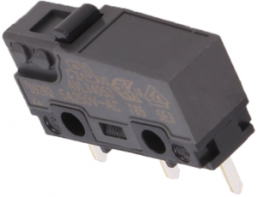 Subminiature snap-action switch, On-On, PCB connection, pin plunger, 1.47 N, 5 A/250 VAC, 30 VDC, IP40