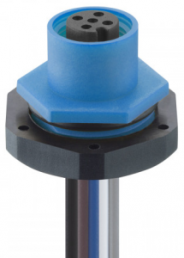 Sensor actuator cable, M12-flange socket, straight to open end, 4 pole, 0.5 m, PVC, blue, 4 A, 1220 04 T20CW104 0,5M