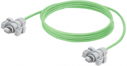System cable, RJ45 plug, straight to RJ45 plug, straight, Cat 6A, PUR, 5 m, green