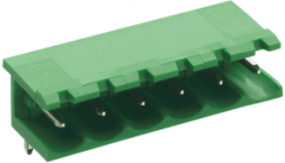 PCB terminal, 4 pole, pitch 5.08 mm, angled, green, ME 010-50804