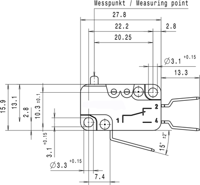 D449-V3AA ZF Switches and Sensors Snap Action Switches Image 2