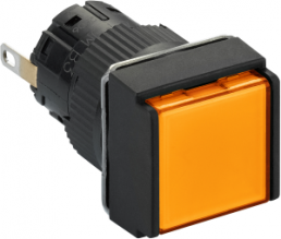 Signal light, waistband square, orange, front ring black, mounting Ø 16 mm, XB6ECV8BP