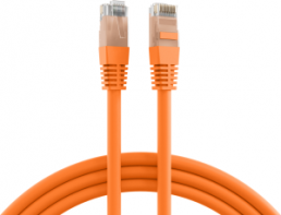Patch cable, RJ45 plug, straight to RJ45 plug, straight, Cat 6A, U/UTP, PVC, 30 m, orange