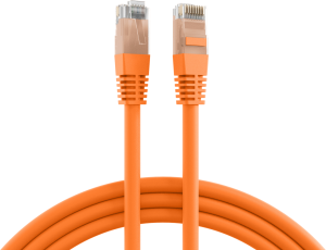 Patch cable, RJ45 plug, straight to RJ45 plug, straight, Cat 6A, U/UTP, PVC, 2 m, orange