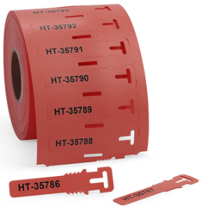 Polyethylene identification sign, inscribable, (L x W x H) 74 x 12 x 12 mm, red, 556-80587