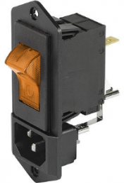 Combination element C14, screw mounting, plug-in connection, black, 6145.0551.000
