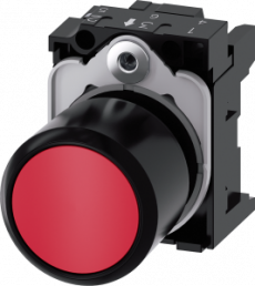 Pushbutton, red, unlit , mounting Ø 22.3 mm, IP66/IP67/IP69/IP69K, 3SU1200-0EB20-0AA0