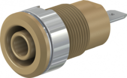 4 mm socket, flat plug connection, mounting Ø 12.2 mm, CAT III, brown, 49.7044-27