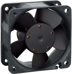 DC axial fan, 24 V, 60 x 60 x 25 mm, 40 m³/h, 35 dB, ball bearing, ebm-papst, 614 NN