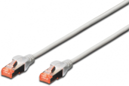 Patch cable, RJ45 plug, straight to RJ45 plug, straight, Cat 6, S/FTP, LSZH, 30 m, gray