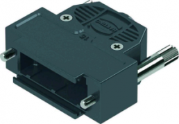 D-Sub connector housing, size: 2 (DA), straight 180°, cable Ø 3.3 to 8.5 mm, thermoplastic, black, 09670150492160