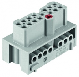 Socket contact insert, 10B, 14 pole, equipped, screw connection, with PE contact, 19410142701