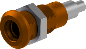 4 mm socket, solder connection, mounting Ø 8.1 mm, brown, 64.3042-27