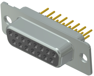D-Sub socket, 15 pole, standard, equipped, straight, solder pin, 164B10079X