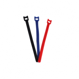 Velcro cable tie kit, releasable, nylon/polyeste, (L x W) 200 x 11 mm, black/blue/red