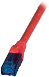 Patch cable, RJ45 plug, straight to RJ45 plug, straight, Cat 6A, U/UTP, LSZH, 0.5 m, red