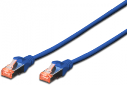 Patch cable, RJ45 plug, straight to RJ45 plug, straight, Cat 6, S/FTP, LSZH, 1 m, blue