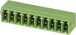 Pin header, 11 pole, pitch 3.5 mm, angled, green, 1731769
