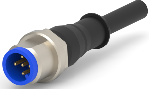 Sensor actuator cable, M12-cable plug, straight to open end, 3 pole, 1.5 m, PVC, black, 4 A, 1-2273022-1