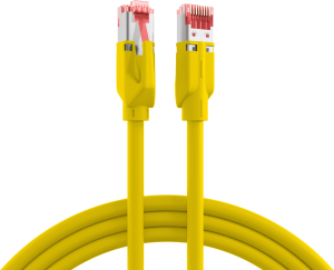Patch cable, RJ45 plug, straight to RJ45 plug, straight, Cat 6A, S/FTP, LSZH, 1.5 m, yellow