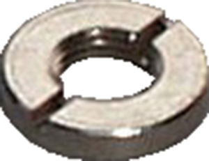 Slotted nut, M8x0.75, H 2.5 mm, outer Ø 13.5 mm, brass, 62.08.009