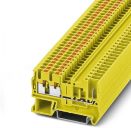 Through terminal block, push-in connection, 0.14-4.0 mm², 1 pole, 24 A, 6 kV, yellow, 3209635