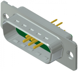 D-Sub plug, 9 pole, 7W2, partially equipped, straight, solder pin, 3007W2PAR99A10X