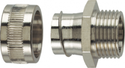 Straight hose fitting, M40, 40 mm, brass, nickel-plated, IP40, silver, (L) 39 mm