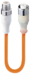 Sensor actuator cable, M12-cable plug, straight to M12-cable socket, straight, 4 pole, 5 m, TPE, orange, 4 A, 934753022