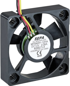 DC axial fan, 5 V, 40 x 40 x 10 mm, 11 m³/h, 24 dB, ball bearing, SEPA, MFB40H05