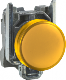 Signal light, waistband round, orange, front ring silver, mounting Ø 22 mm, XB4BVB5