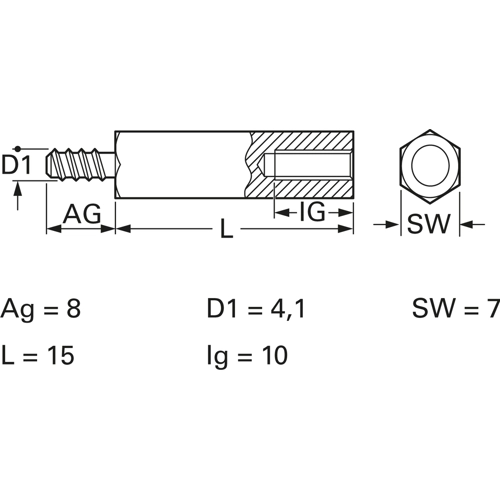 20657956 ESSENTRA COMPONENTS Spacer Bolts Image 2