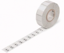 Polyester label, (L x W) 26.5 x 18 mm, silver, Roll with 1000 pcs