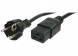 Power cord, Europe, Plug Type E + F, straight on C19-connector, straight, H05VV-F3G1.5mm², black, 3 m