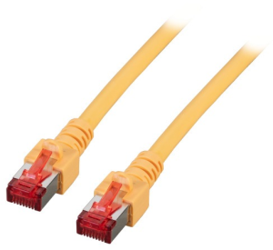 Patch cable, RJ45 plug, straight to RJ45 plug, straight, Cat 6, S/FTP, LSZH, 10 m, yellow