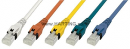Patch cable, RJ45 plug, straight to RJ45 plug, straight, Cat 6A, S/FTP, LSZH, 6 m, blue