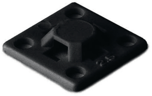 Mounting base, polyamide, black, self-adhesive, (L x W x H) 13 x 13 x 4.1 mm