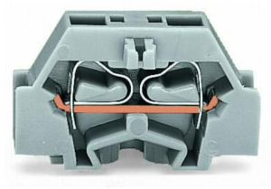 2-wire terminal, 1 pole, 0.08-2.5 mm², clamping points: 2, gray, cage clamp, 24 A