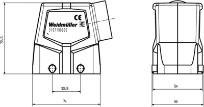 3107190000 Weidmüller Housings for HDC Connectors Image 2